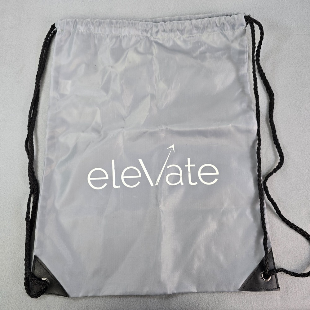 Elevate Cinch Sack Bag Unisex OS Gray Drawstring Backpack Gym School Travel